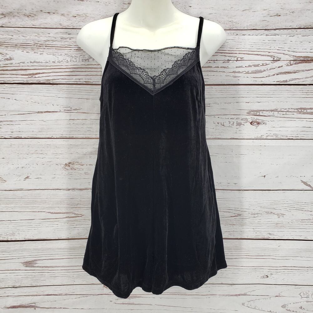 BCBGeneration New Women's Black Velvet Lace Pockets Romper Size Small